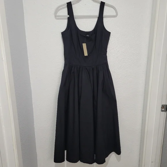 J Crew Fit-and-flare midi dress in cotton poplin, NWT Sz 2 Retail $178 CA655 - Picture 4 of 12